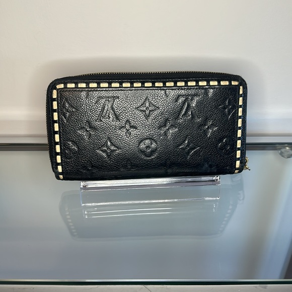 Louis Vuitton Black Monogram Empreinte Stitch Wallet, Full Inclusion! - Picture 2 of 16